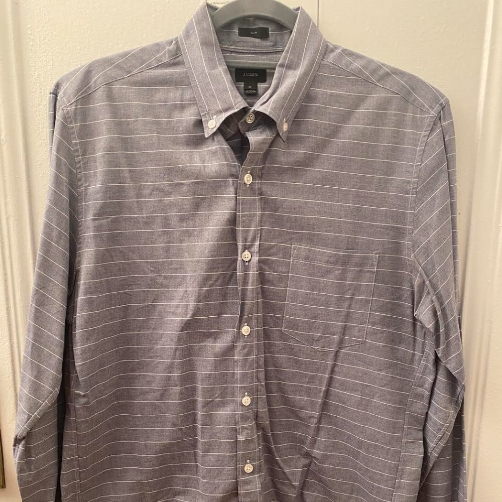 J Crew Blue / White Striped Button Down